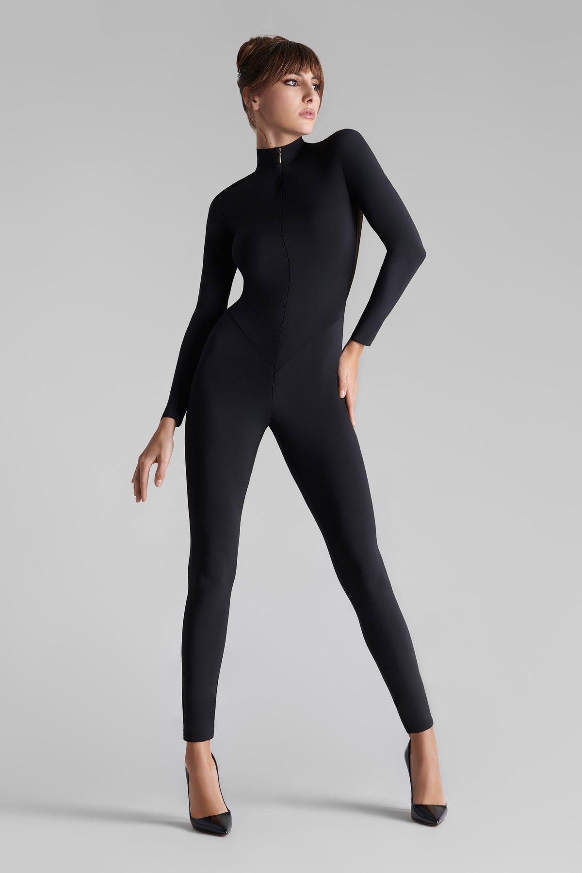 Sheer-Back Catsuit - Nuit Fauve