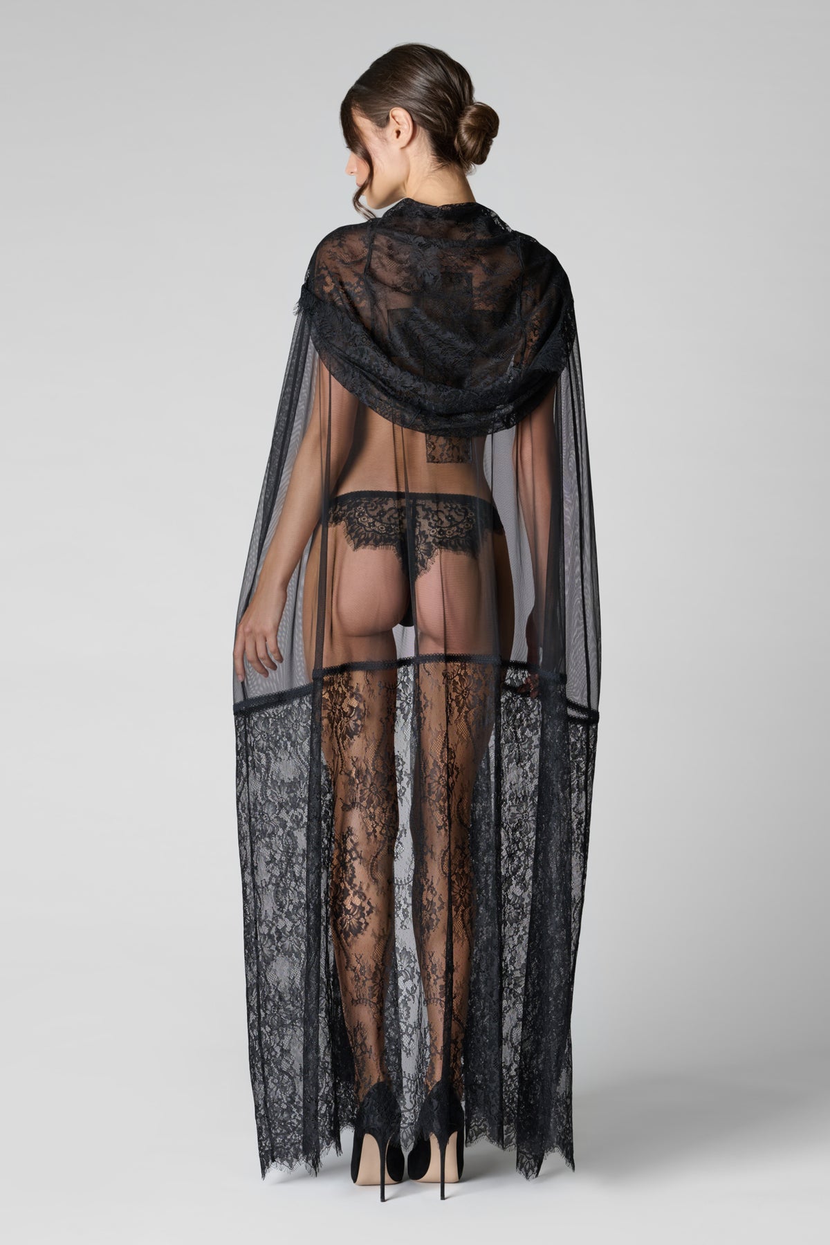 Cross Sheer Lace Cape - Inspiration Divine
