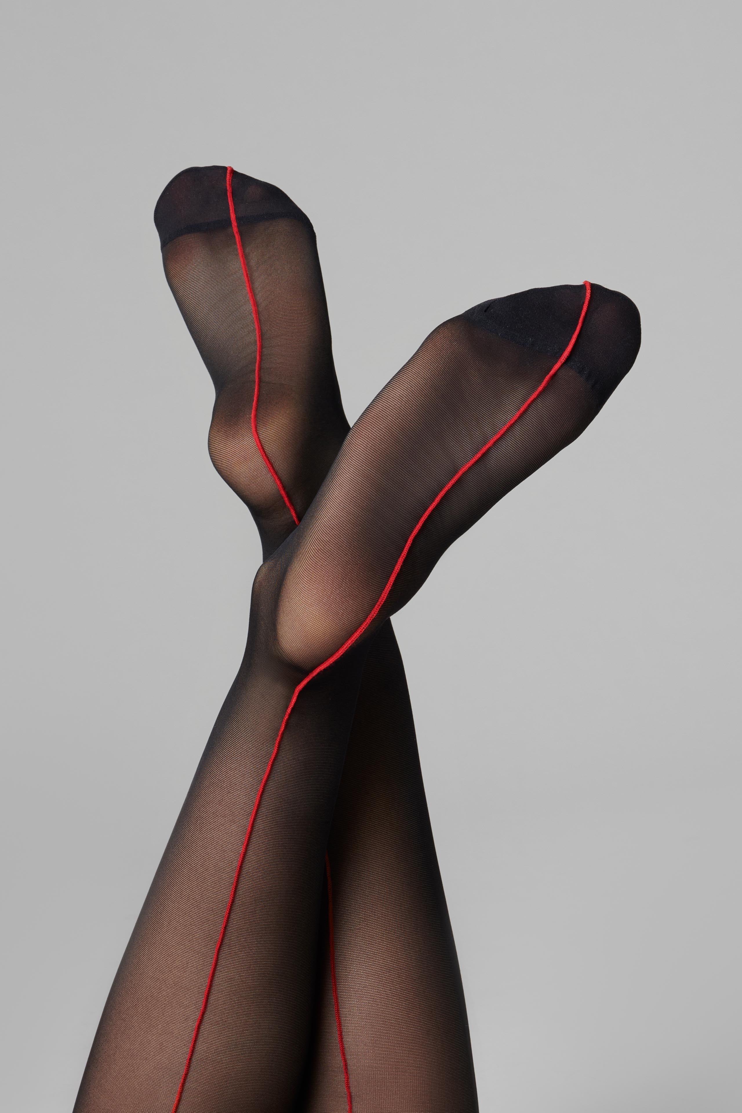 Back seamed garter stockings - 20D - LEGWEAR