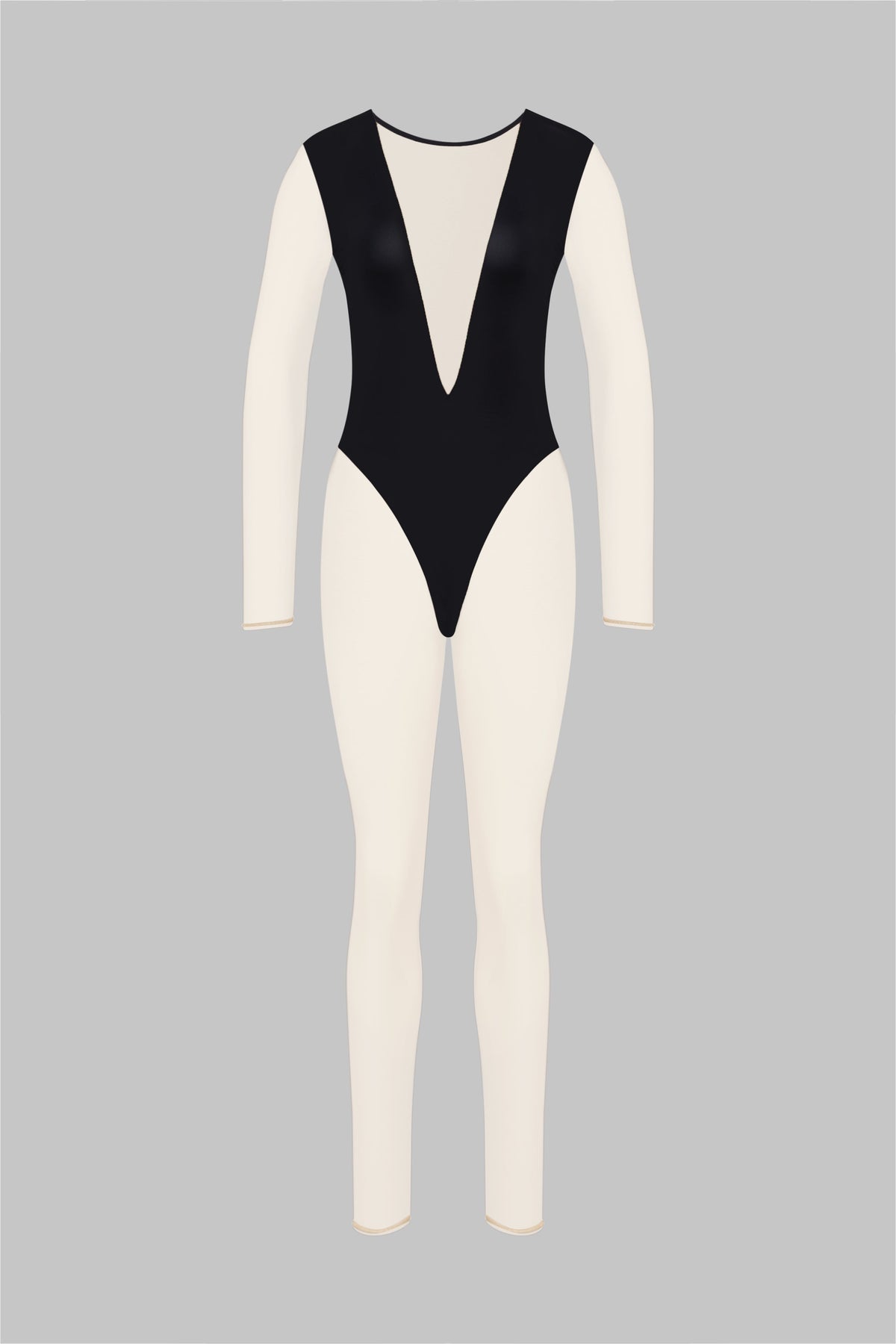 V-Neck Long Sleeve Jumpsuit - Pure Tentation