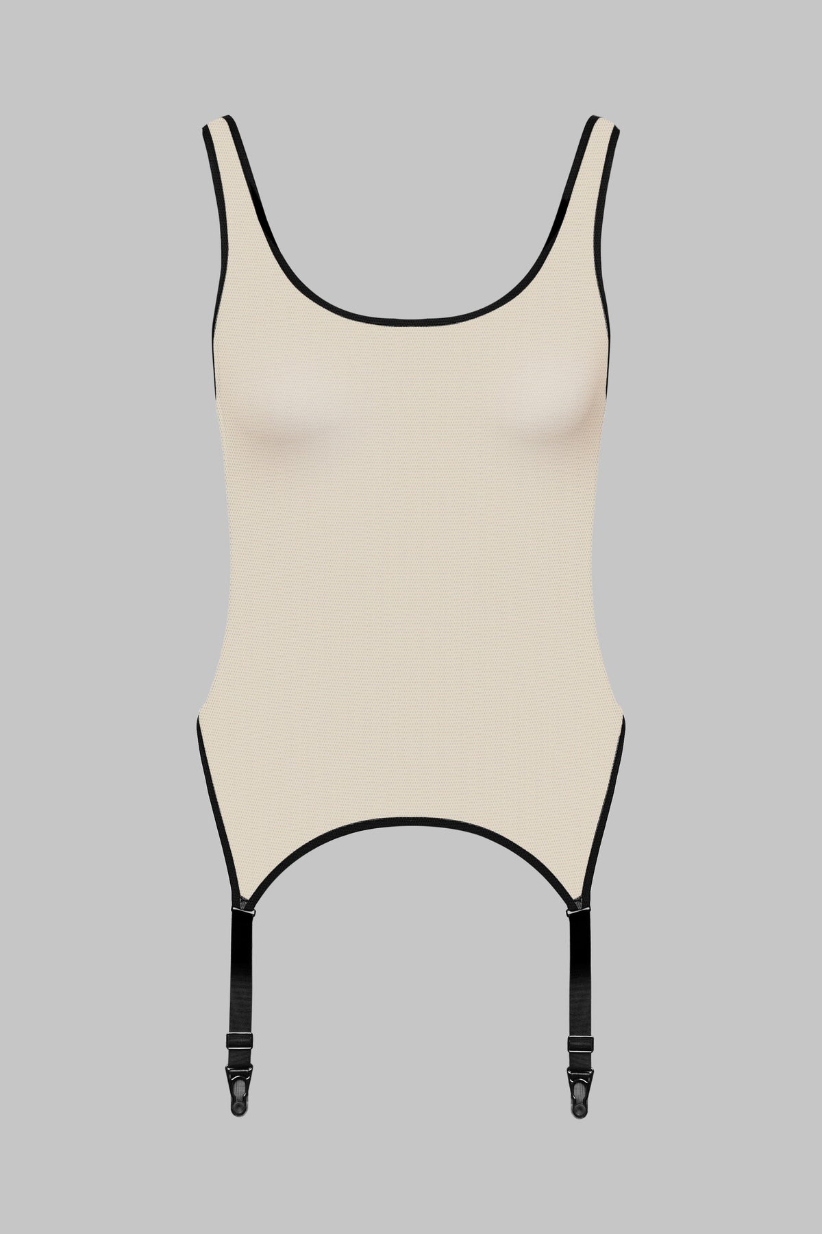 Strappy Bodysuit with Garters - Pure Tentation