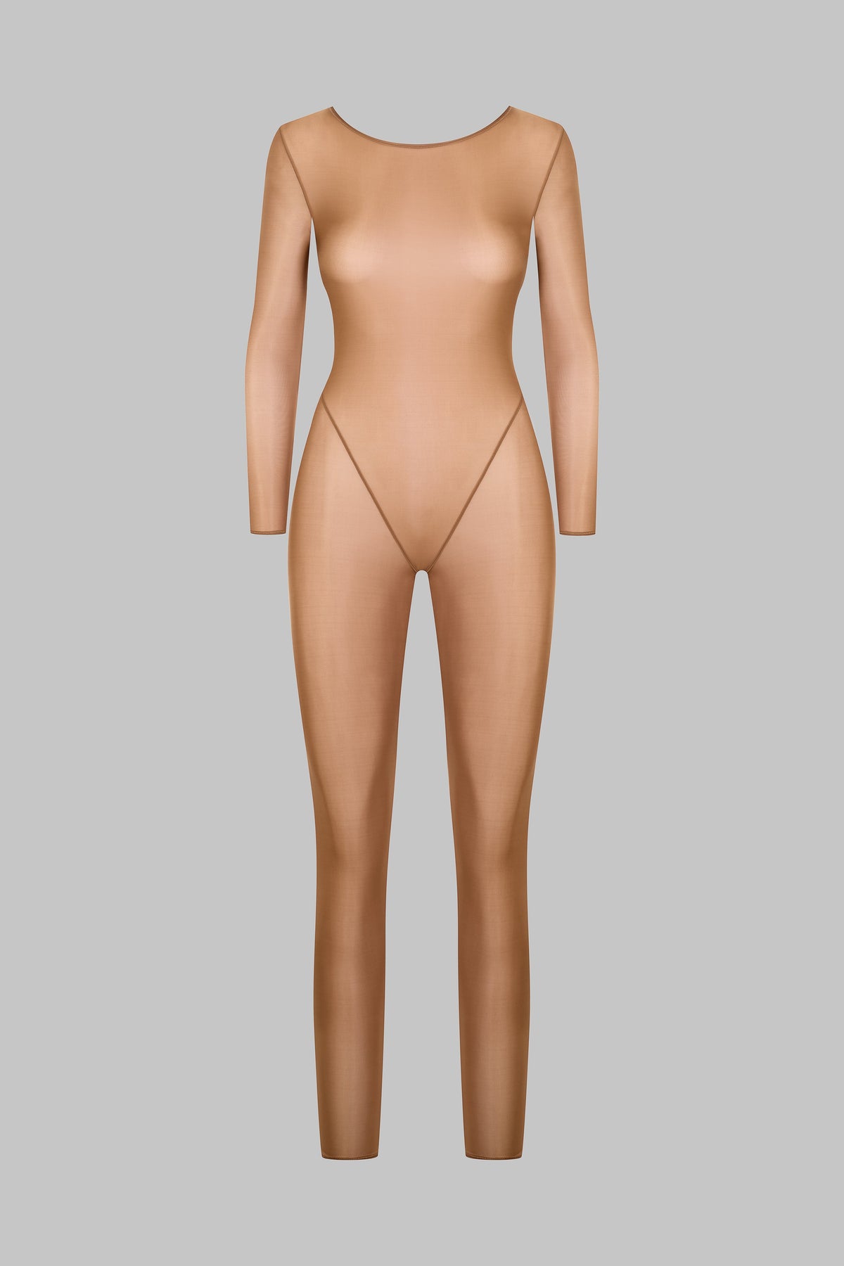 Open Back Long Sleeve Jumpsuit - French Kiss Light
