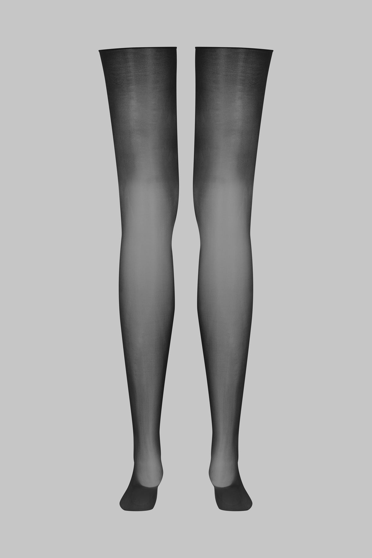 Glossy cut and curled stockings 20D - Black - LEGWEAR