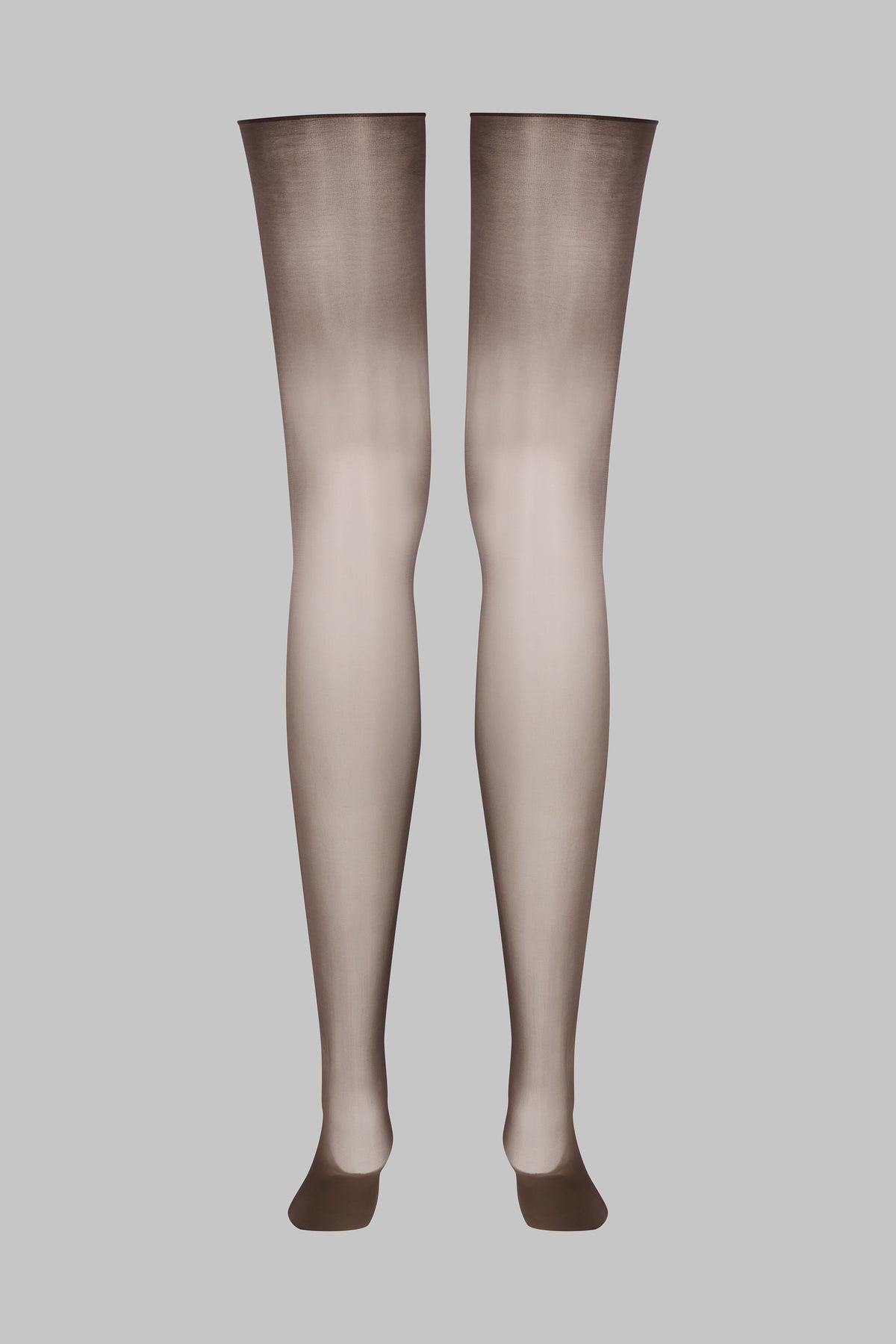 Glossy cut and curled stockings 20D - Brown - LEGWEAR
