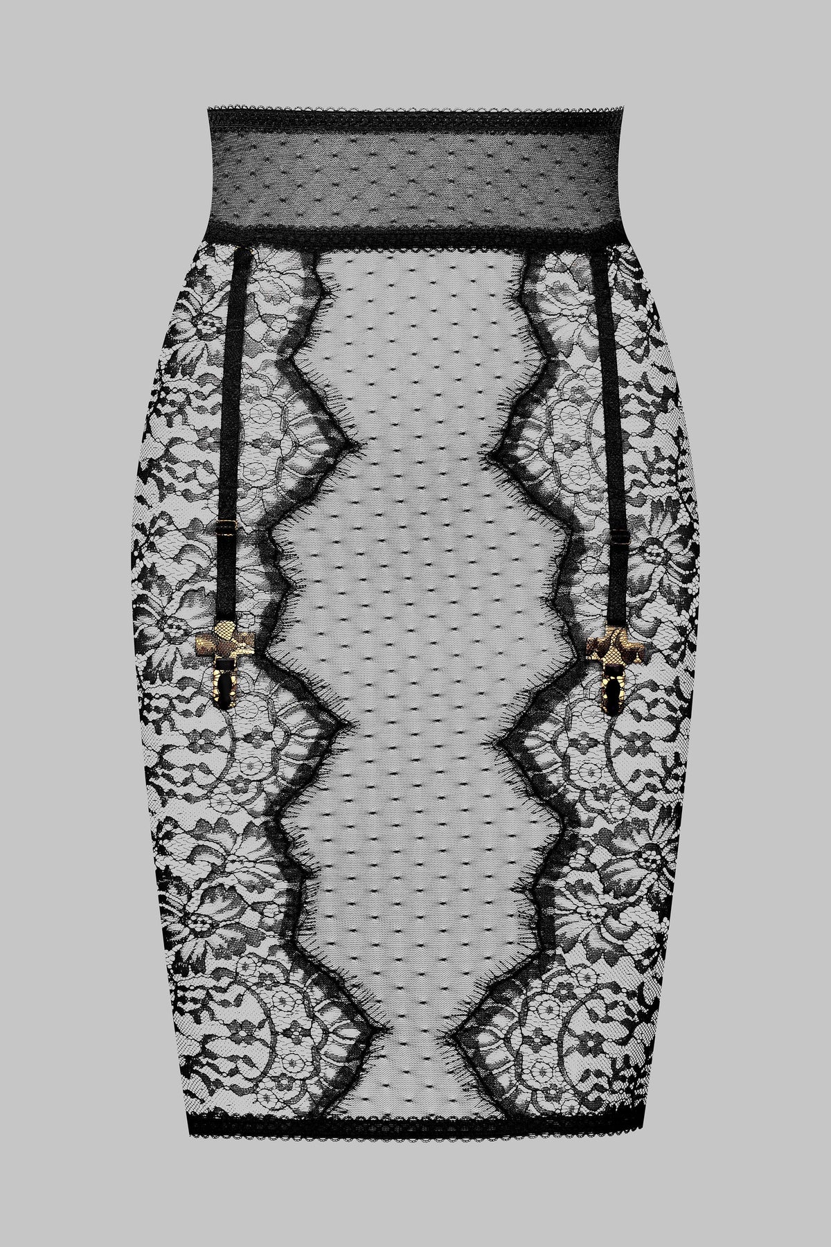 Pencil Skirt with Cross Suspender Straps - Inspiration Divine