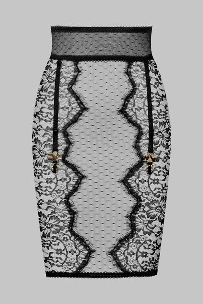 Pencil Skirt with Cross Suspender Straps - Inspiration Divine
