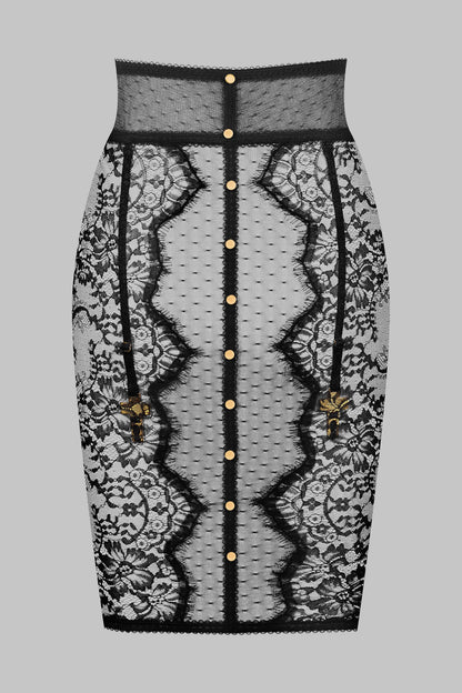 Pencil Skirt with Cross Suspender Straps - Inspiration Divine
