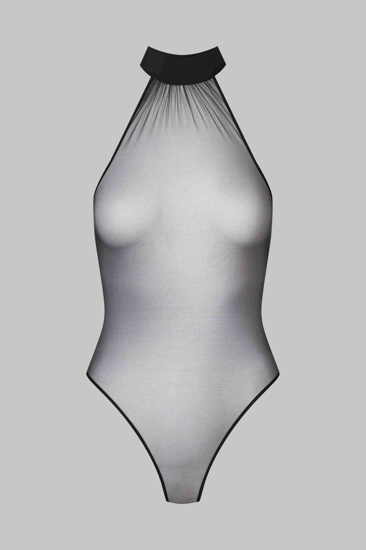 Halter-Neck Thong Bodysuit - Nuit Fauve