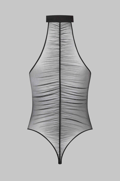 Halter-Neck Thong Bodysuit - Nuit Fauve