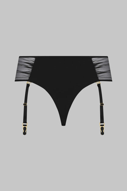 Openable Garter Tanga - Nuit Fauve