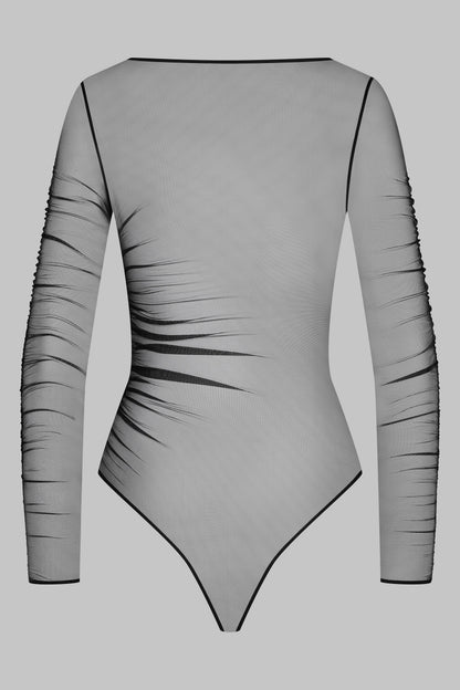 Sheer Thong Bodysuit - Nuit Fauve