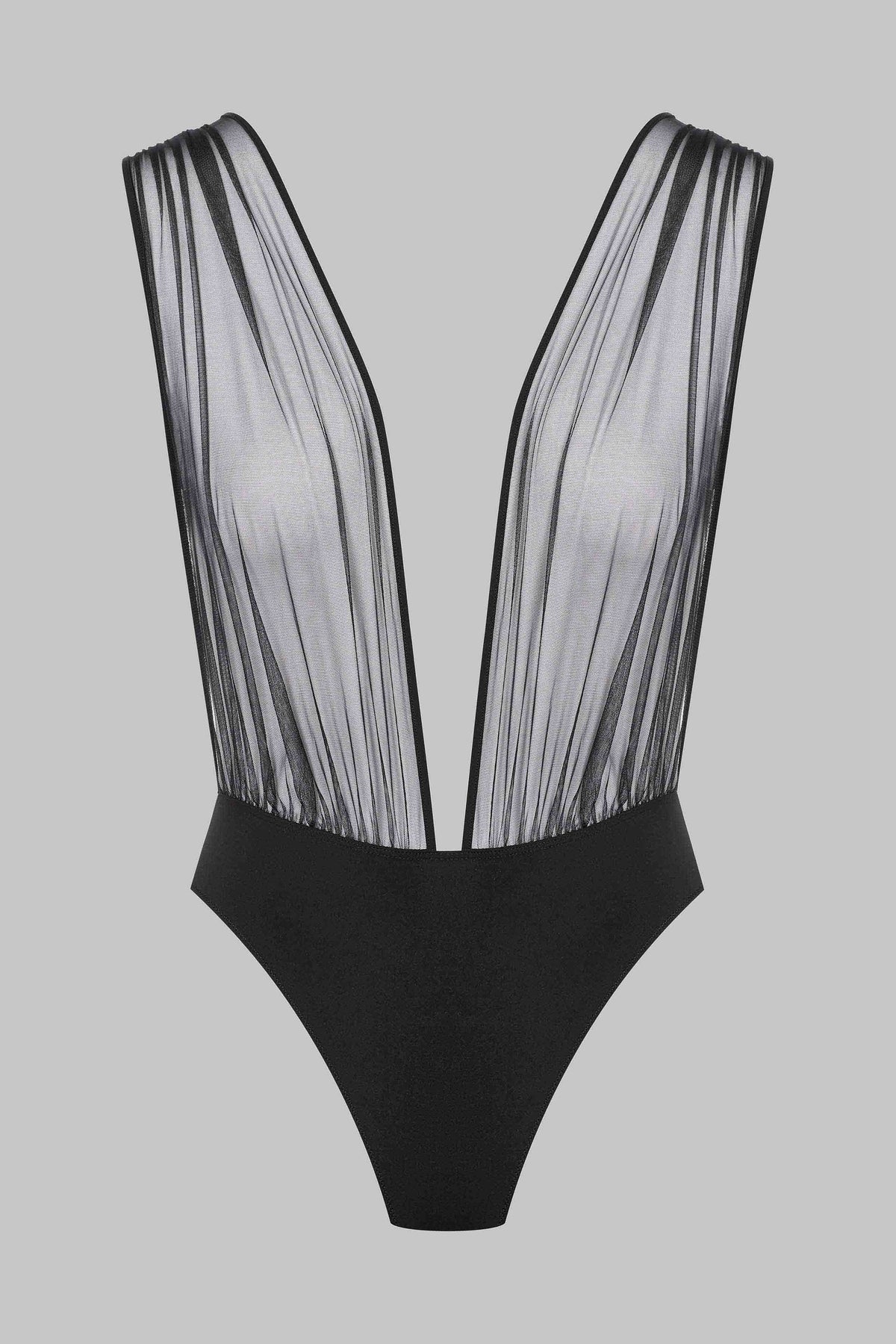 V-Neck Thong Bodysuit - Nuit Fauve
