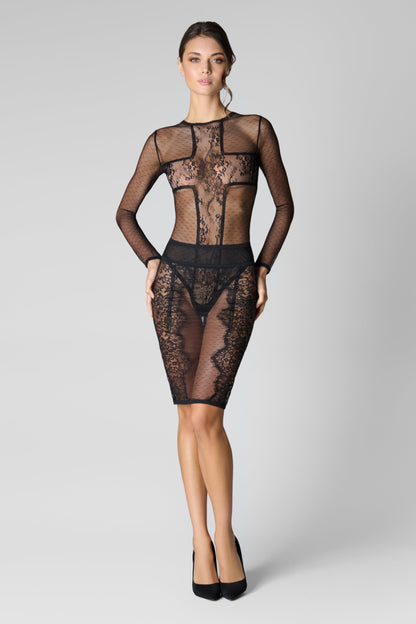 Pencil Skirt with Cross Suspender Straps - Inspiration Divine