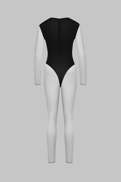 V-Neck Long Sleeve Catsuit - Pure Tentation