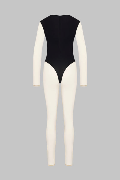 V-Neck Long Sleeve Jumpsuit - Pure Tentation