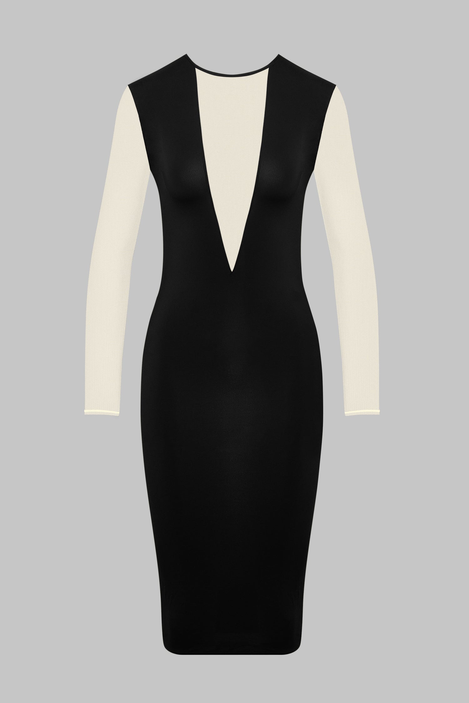 Midi Long Sleeve V-Neck Dress - Pure Tentation
