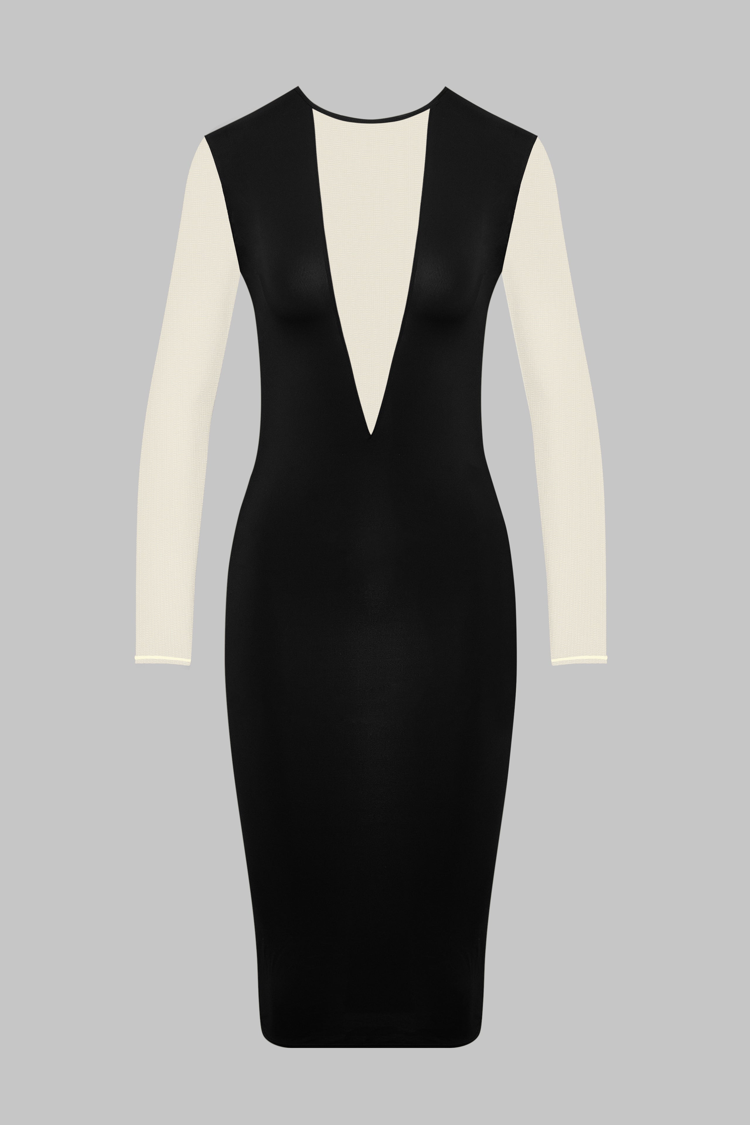 Midi Long Sleeve V-Neck Dress - Pure Tentation