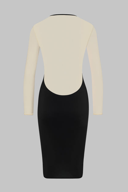Midi Long Sleeve V-Neck Dress - Pure Tentation