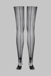 Cut and curled back seamed stockings with cross 20D - LEGWEAR