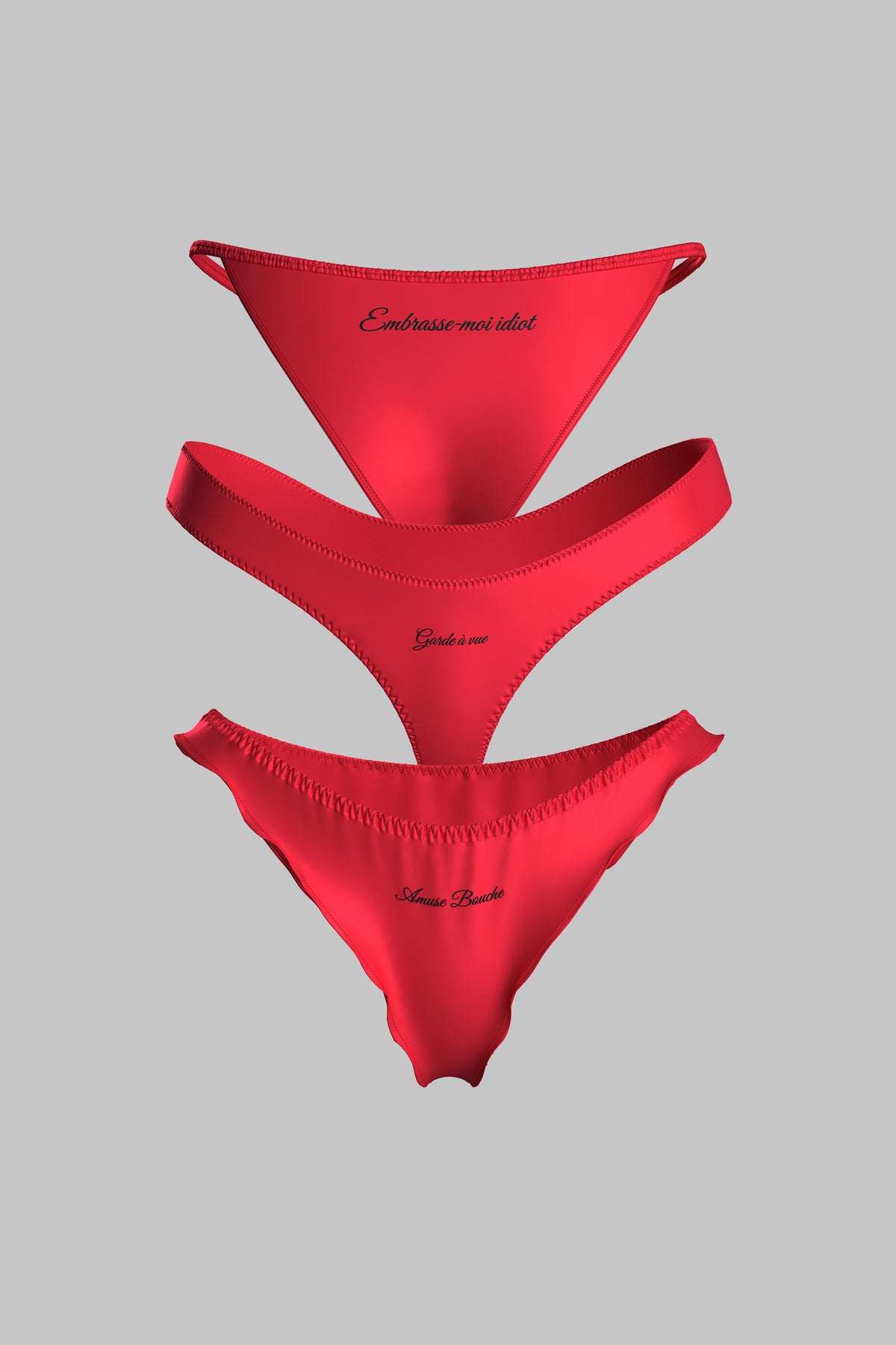 Set of 3 Red Bottoms - Dédicace