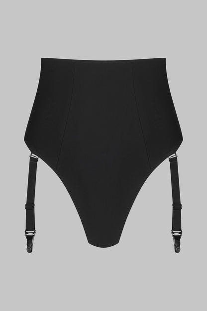 High waist tanga with suspenders - Nuit Infinie