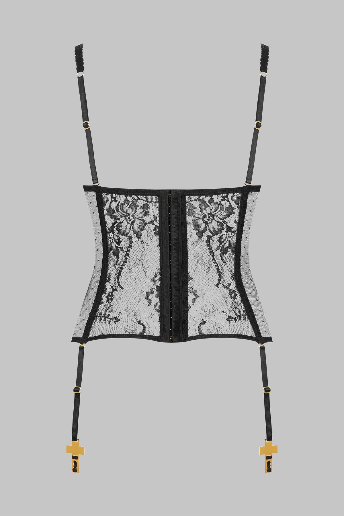 Lace Corset with Cross Suspender Straps - Inspiration Divine