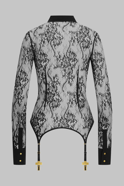 Lace Shirt with suspender straps - Inspiration Divine