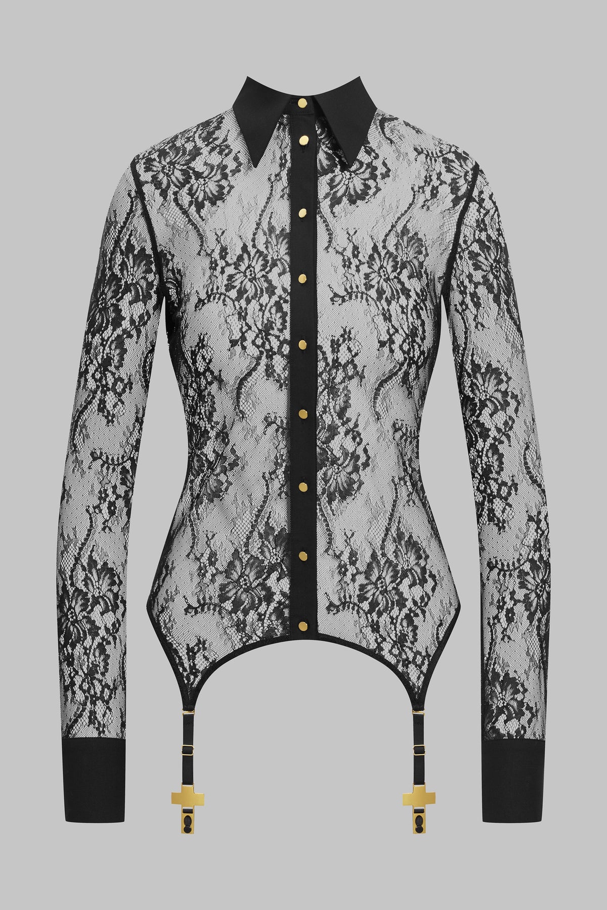 Lace Shirt with suspender straps - Inspiration Divine