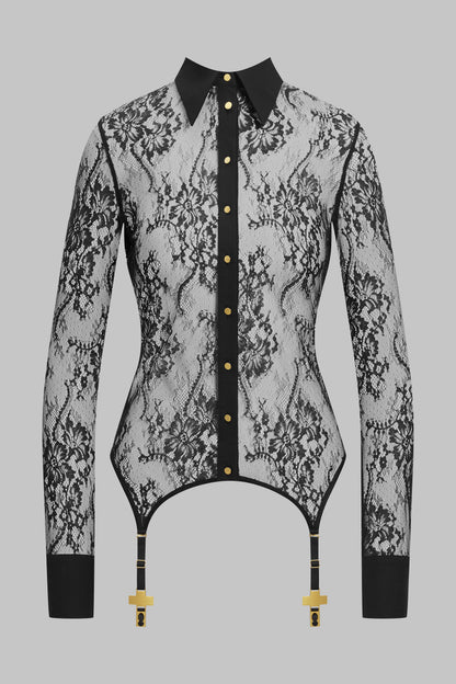 Lace Shirt with suspender straps - Inspiration Divine