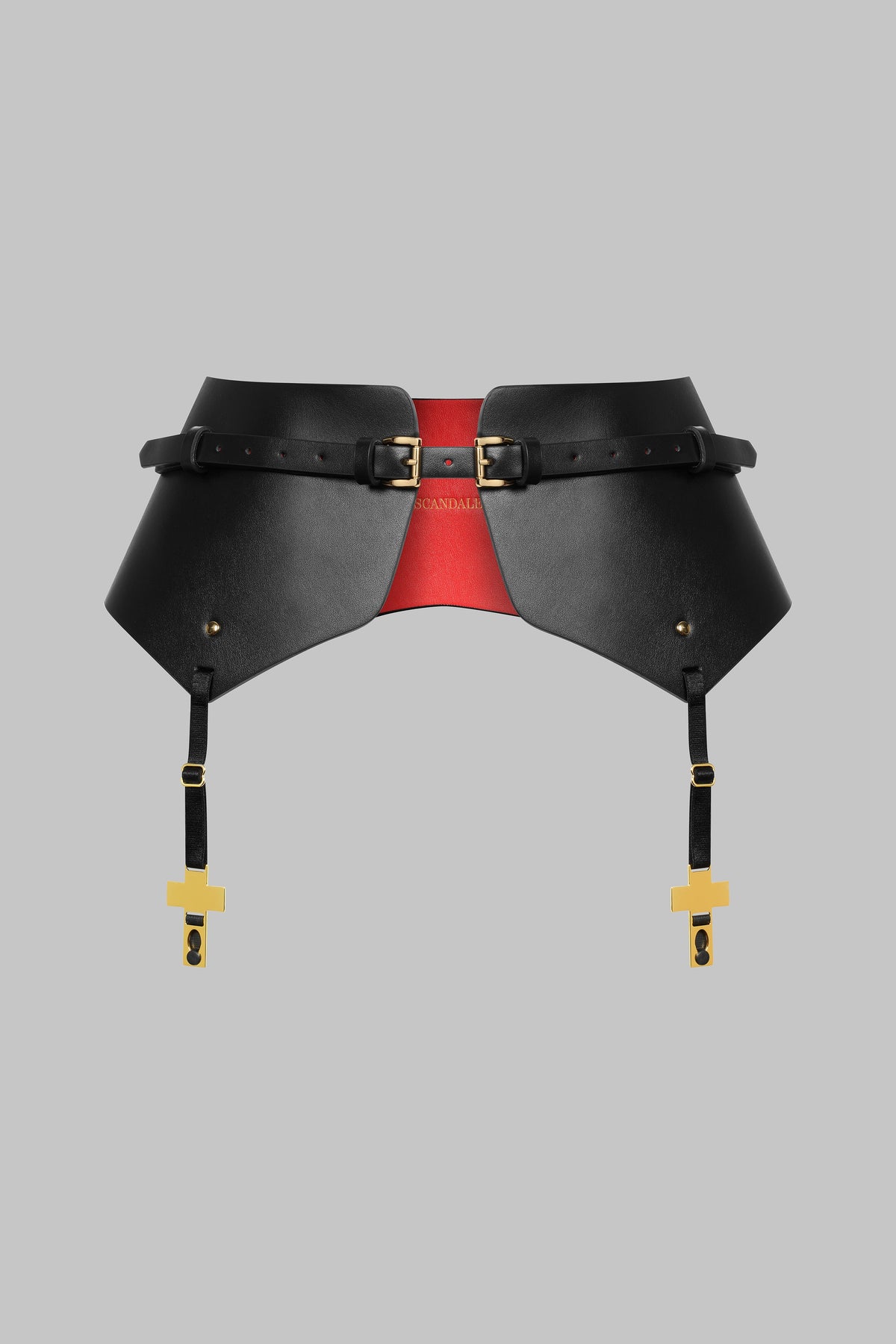 Cross Leather Suspender Belt - Inspiration Divine