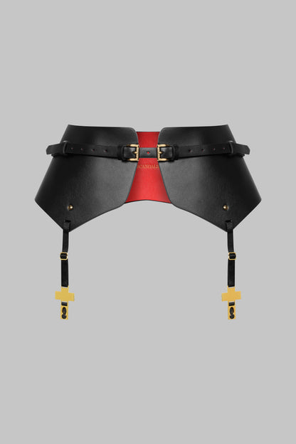 Cross Leather Suspender Belt - Inspiration Divine