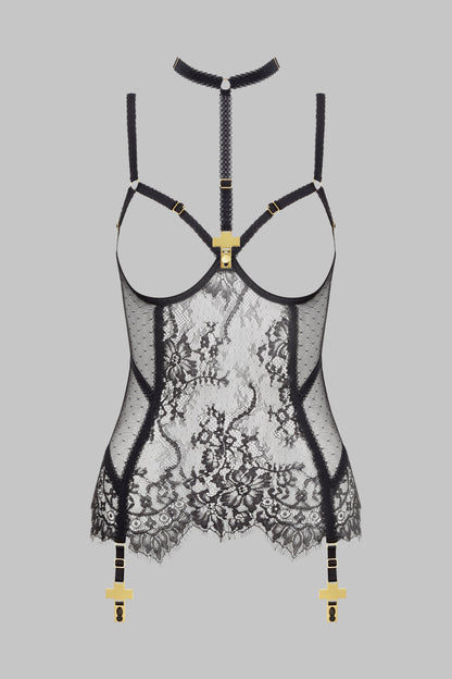 Open Corset with Cross Harness and Suspender Straps - Inspiration Divine