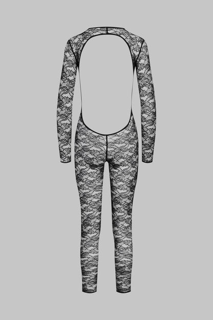 Long sleeve backless jumpsuit - Flashback