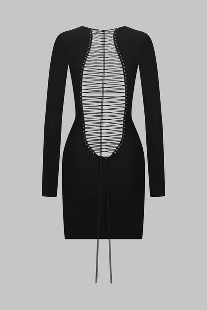 Open back short dress - Nuit Infinie