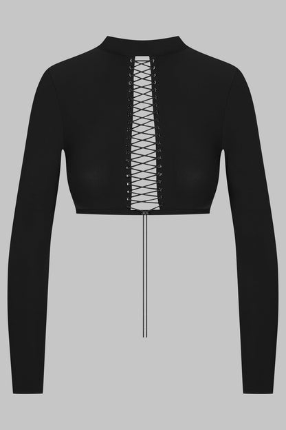 Open back long sleeves top - Nuit Infinie