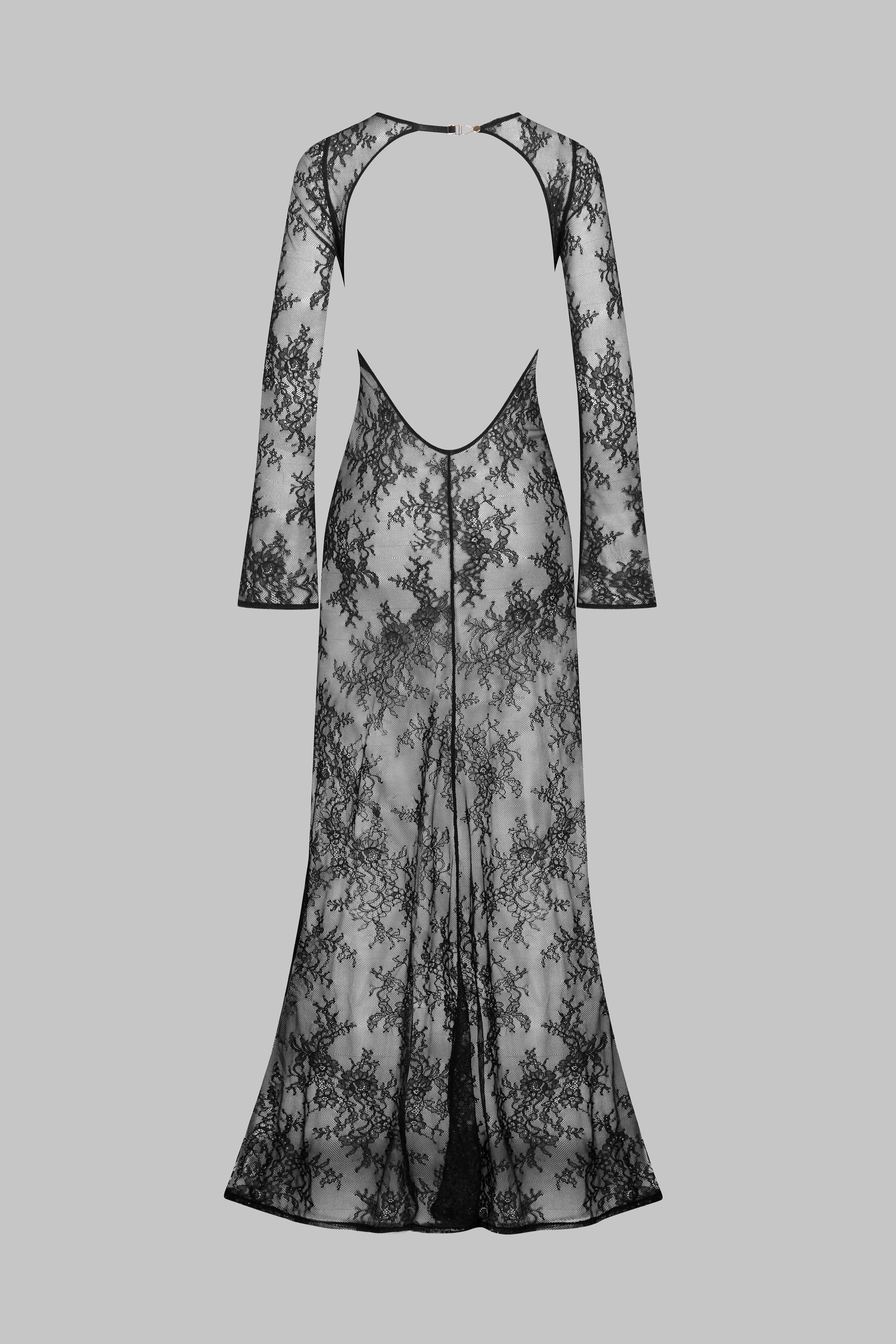 030 Long lace backless dress - Le Vestiaire