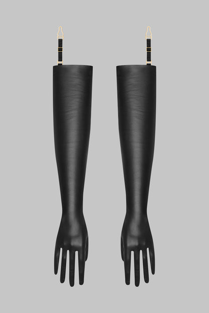 Leather Opera Gloves with suspenders