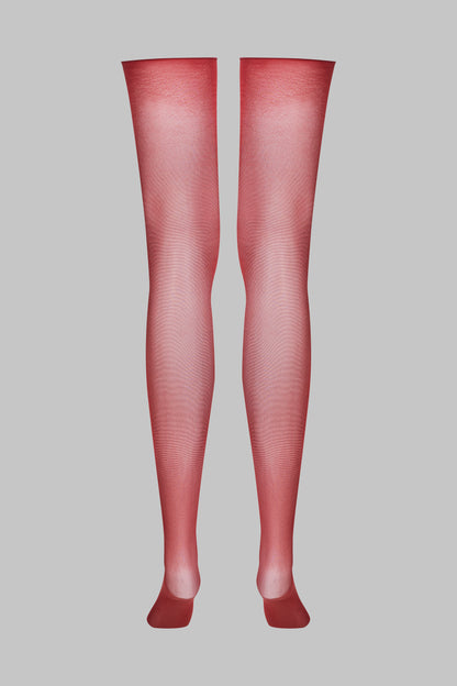 Cut and curled stockings 20D - Burgundy - LEGWEAR