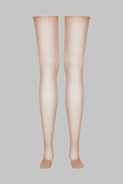 Cut and curled back seamed stockings - 20D - LEGWEAR