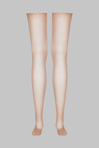 Cut and curled back seamed stockings - 20D - LEGWEAR