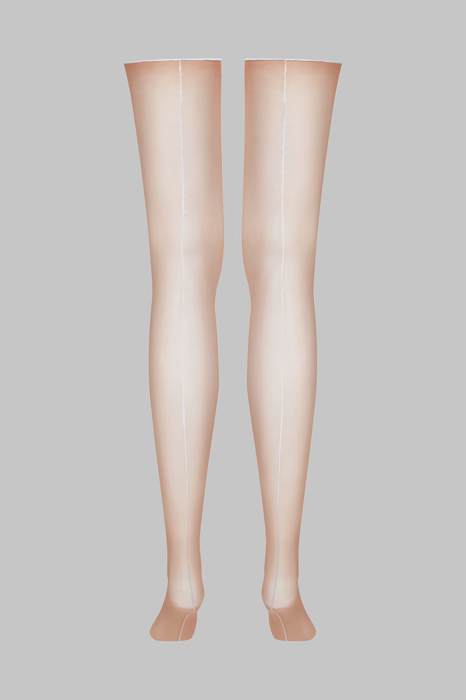 Cut and curled back seamed stockings - 20D - LEGWEAR