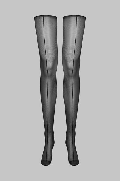 Cut and curled double seamed stockings - 20D - LEGWEAR