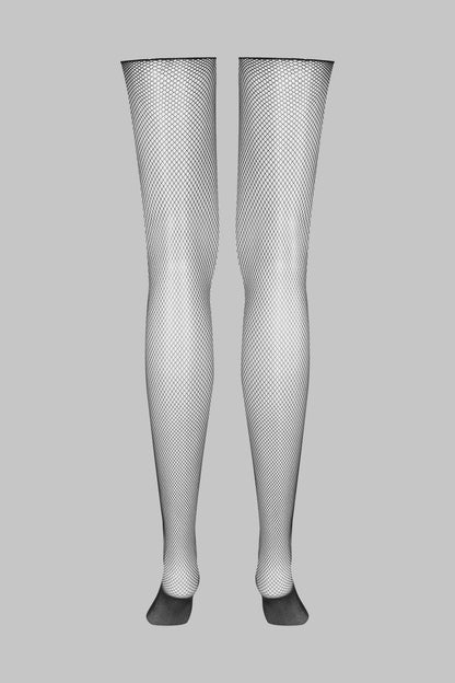 Fishnet cut and curled stockings - LEGWEAR