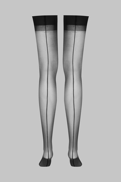 Back seamed garter stockings - 20D - LEGWEAR