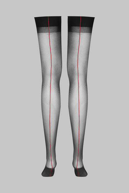 Back seamed garter stockings - 20D - LEGWEAR