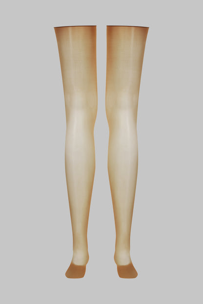 Glossy cut and curled stockings 20D - Caramel - LEGWEAR